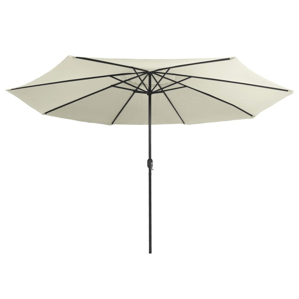 Garden Parasol Sand White Polyester, Metal Large. Picture 3