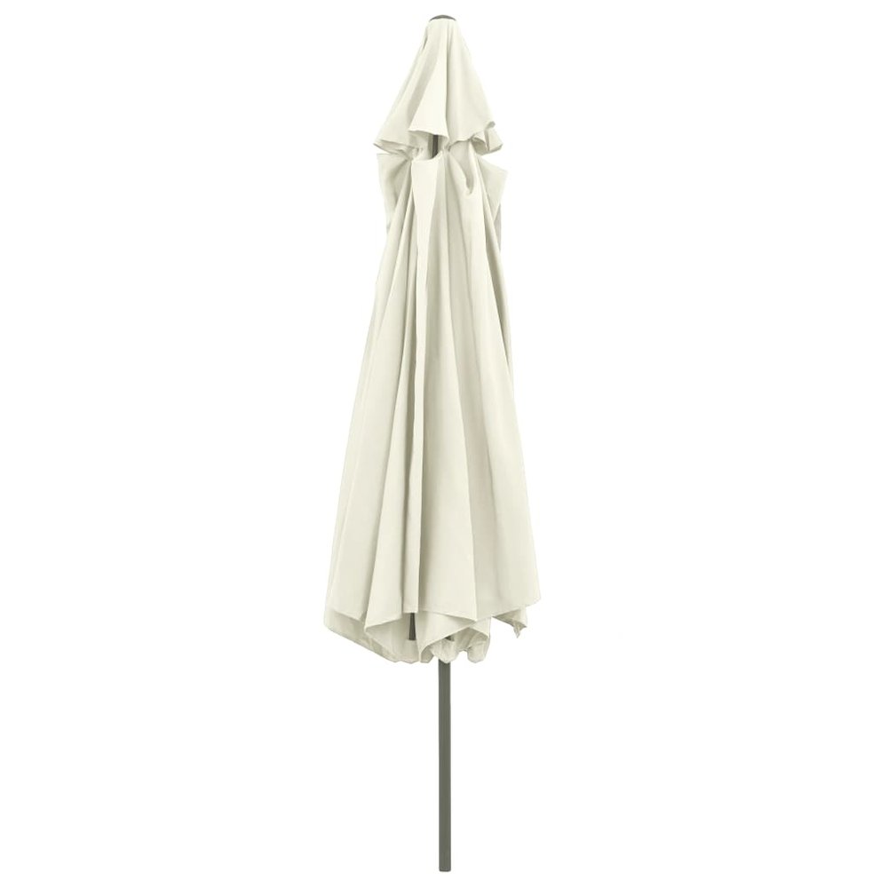 Garden Parasol Sand White Polyester, Metal Large. Picture 4