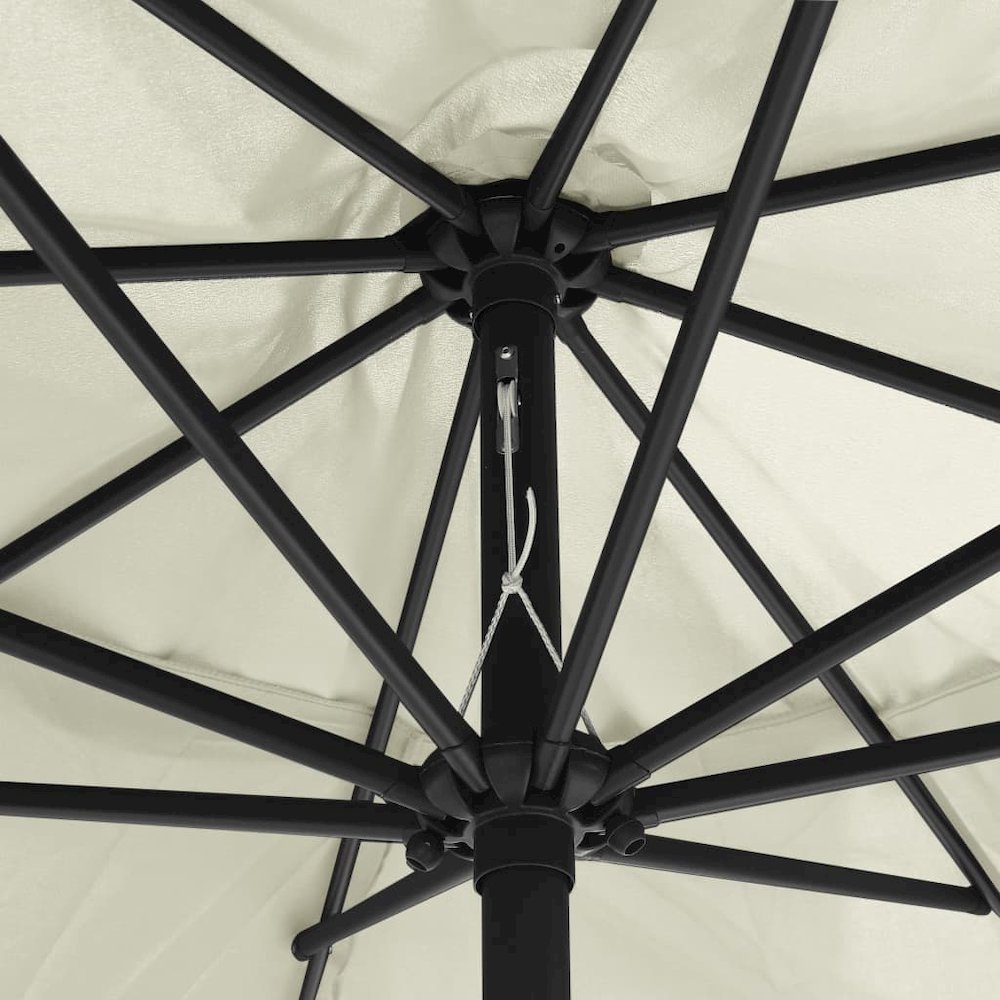 Garden Parasol Sand White Polyester, Metal Large. Picture 5