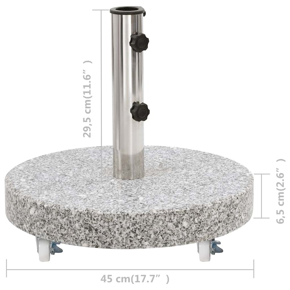 Parasol Base Grey Granite and stainless steel Medium. Picture 8