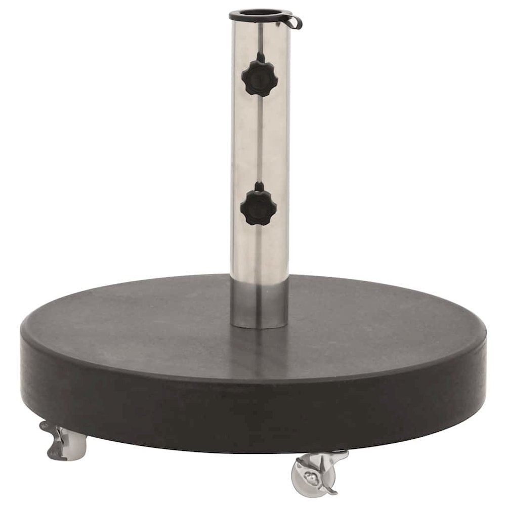 Parasol Base Black Granite, Stainless Steel 66 lb Rollable. Picture 5