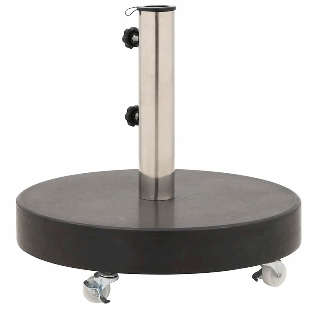 Parasol Base Black Granite, Stainless Steel 66 lb Rollable. Picture 7