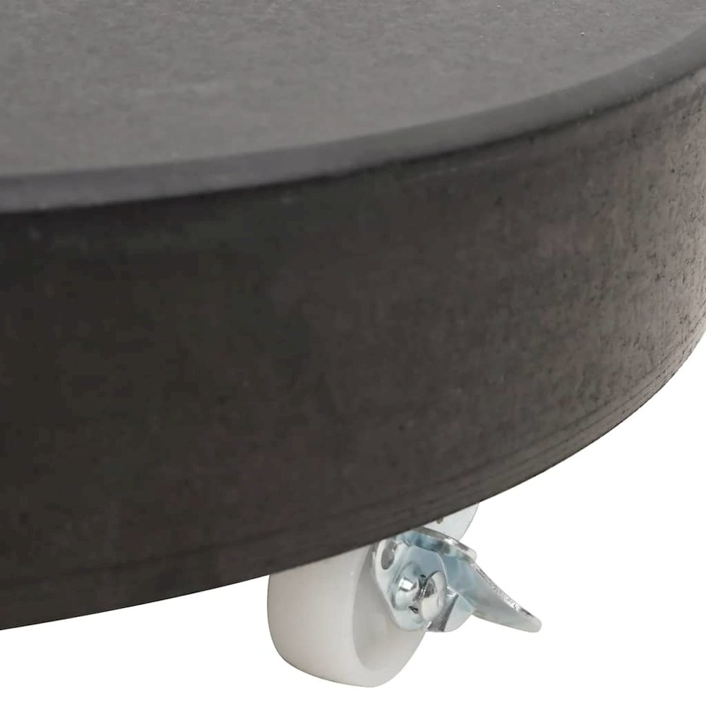 Parasol Base Black Granite, Stainless Steel 66 lb Rollable. Picture 11