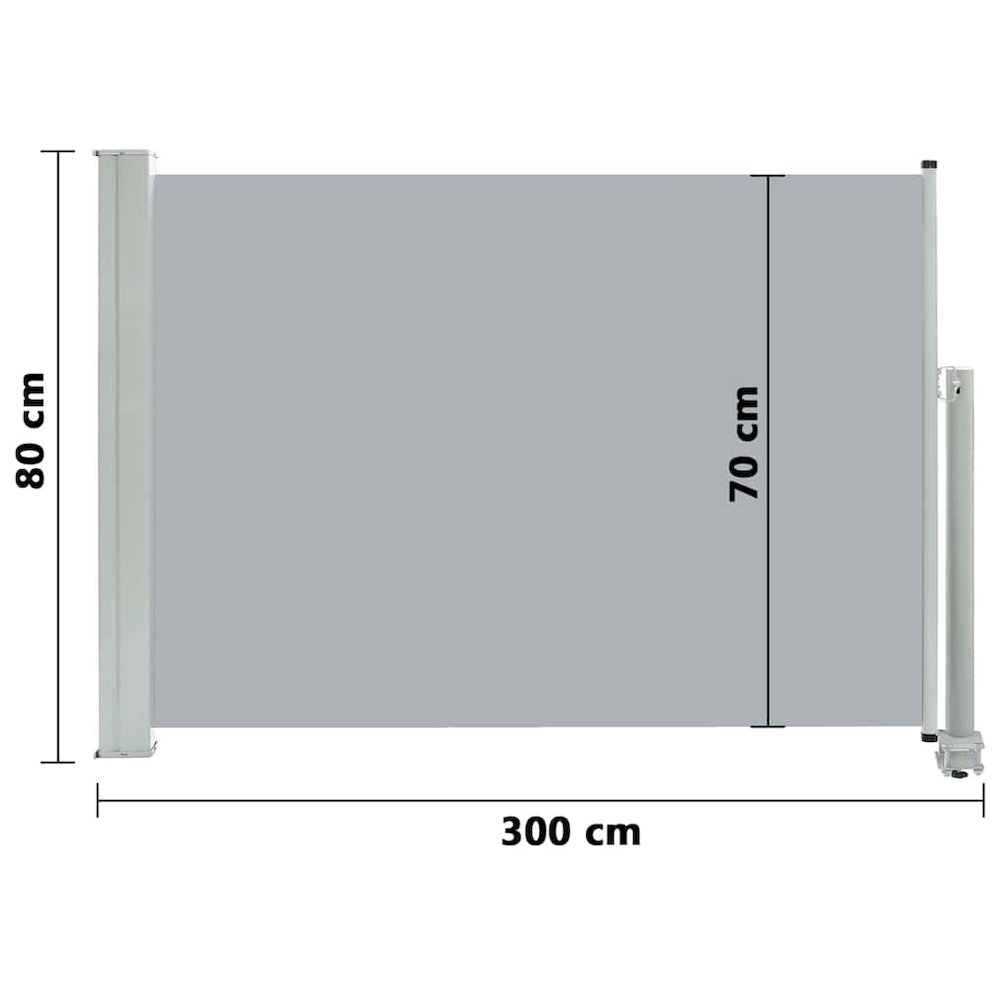 vidaXL Patio Retractable Side Awning 31.5"x118.1" Gray, 48360. Picture 10