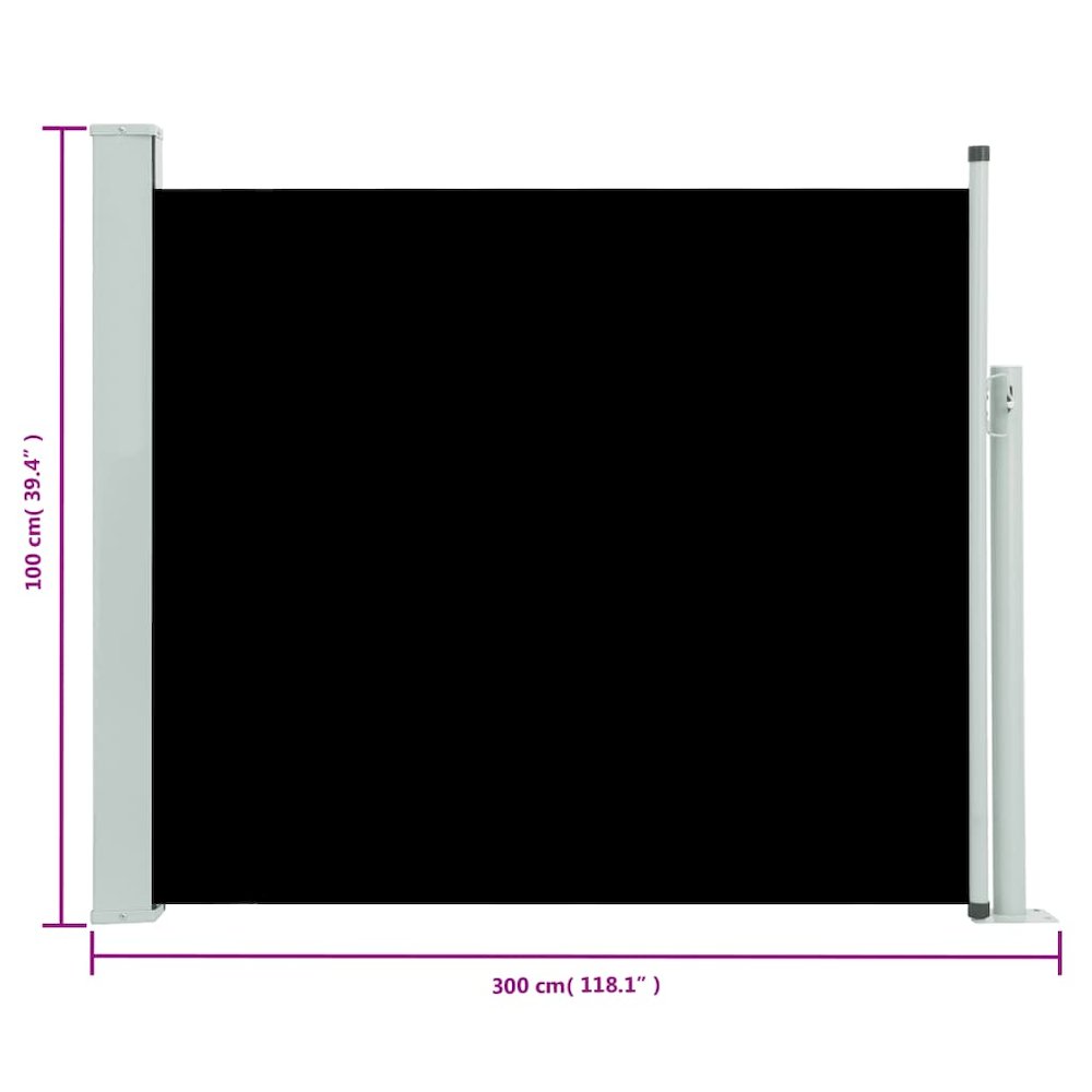 Side Awning Black screen, Grey stand. Picture 8