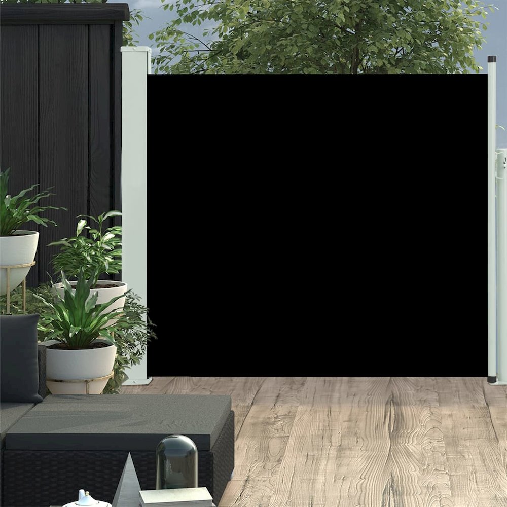 Side Awning Black screen, Grey stand. Picture 1