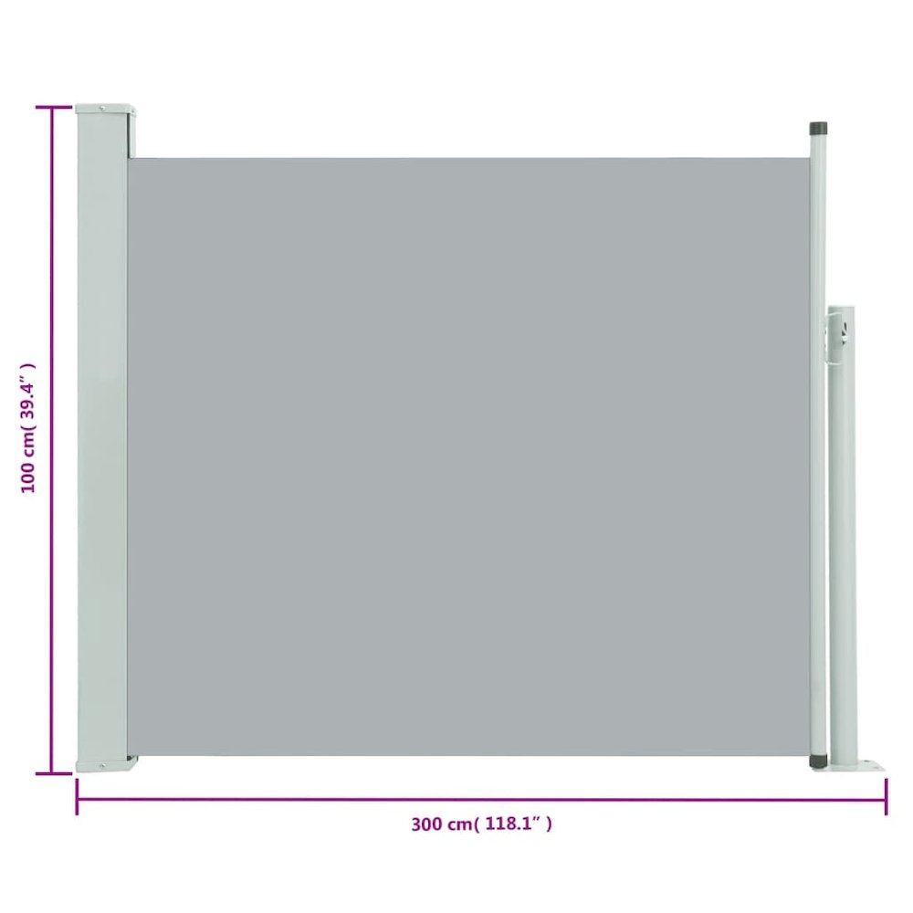Side Awning Grey Polyester with PU coating, powder-coated iron. Picture 8