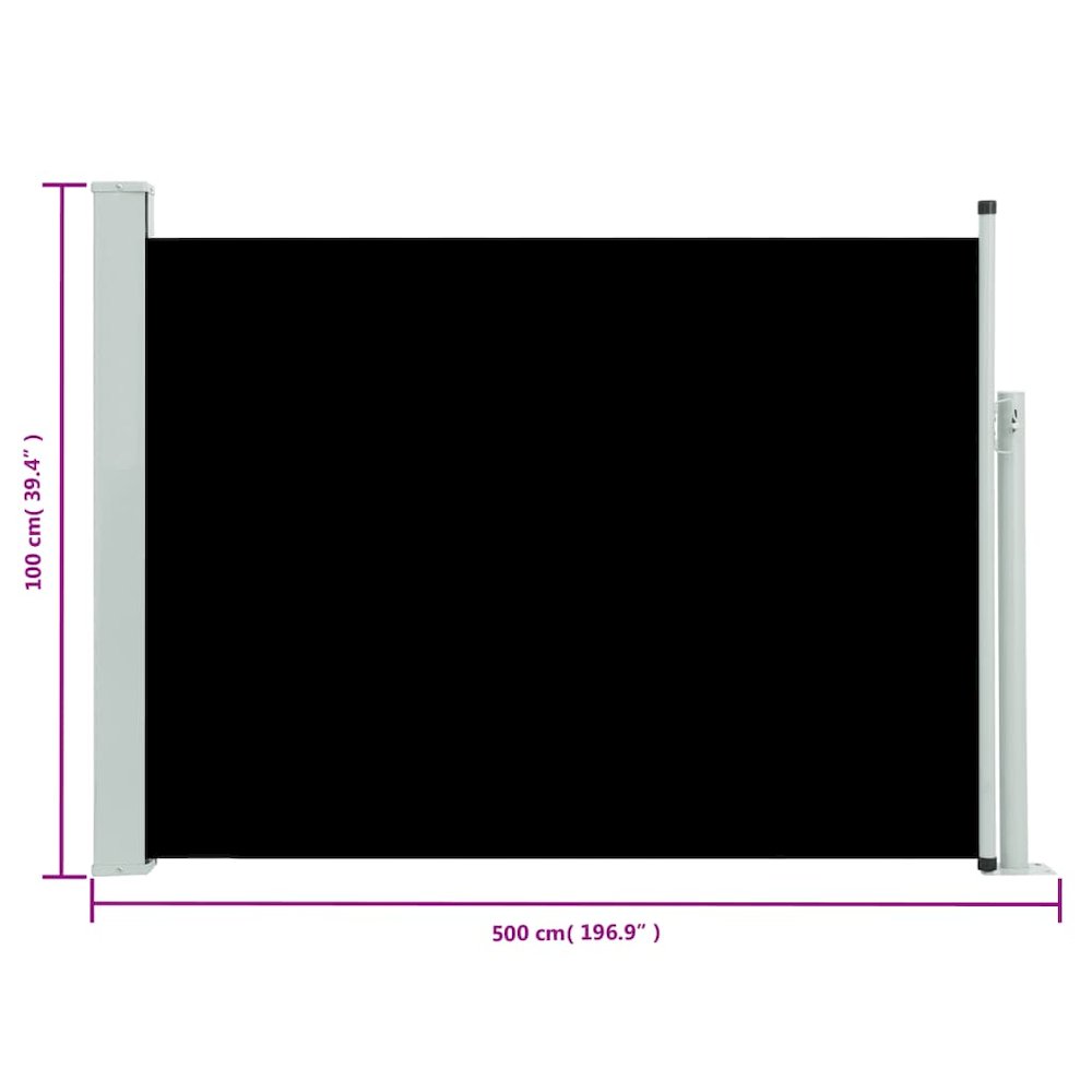 Side Awning Black fabric + gray steel. Picture 8