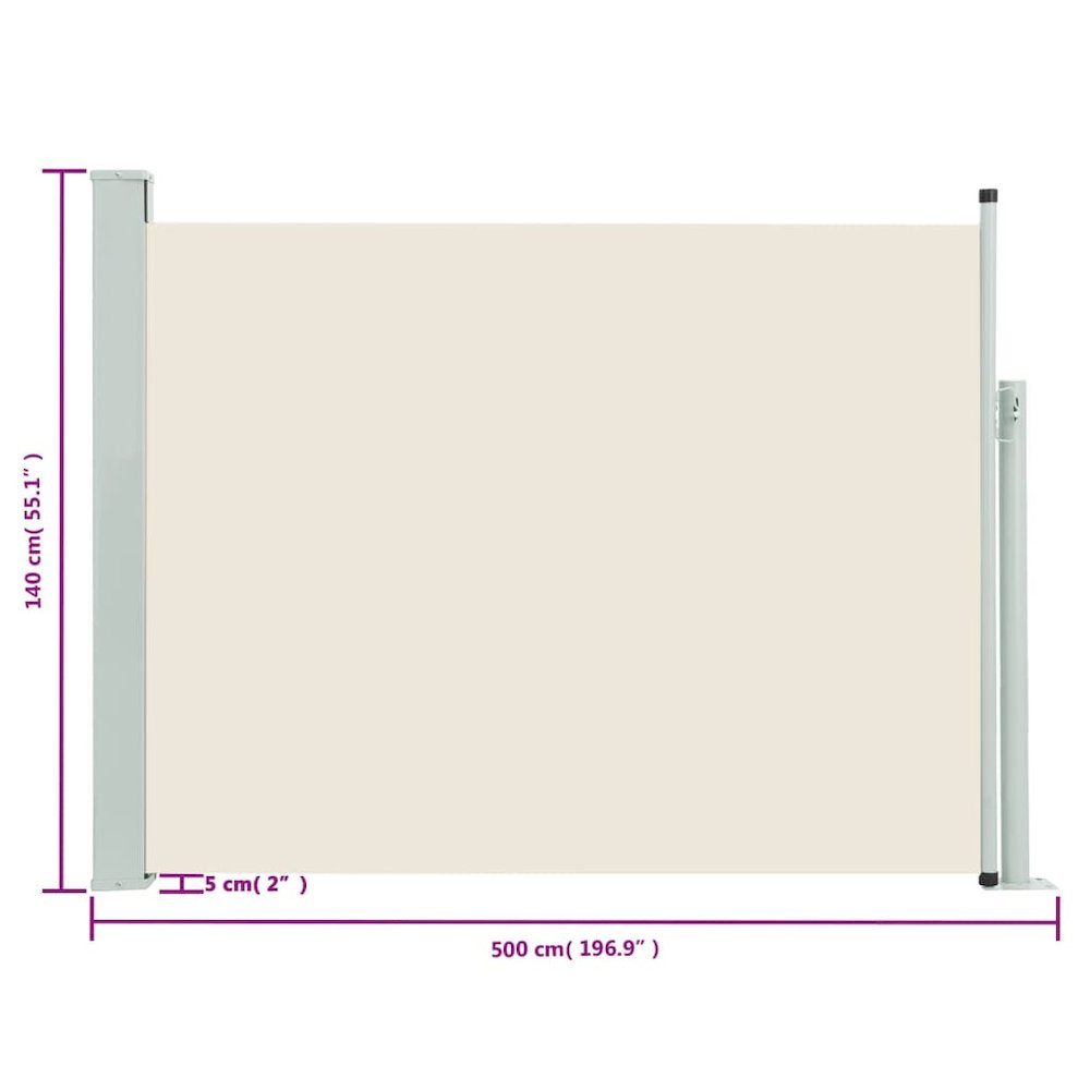 Side Awning Cream 100% Polyester fabric and Powder-coated steel. Picture 4