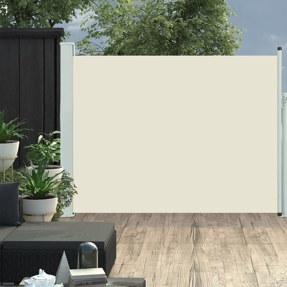 Side Awning Cream 100% Polyester fabric and Powder-coated steel. Picture 1