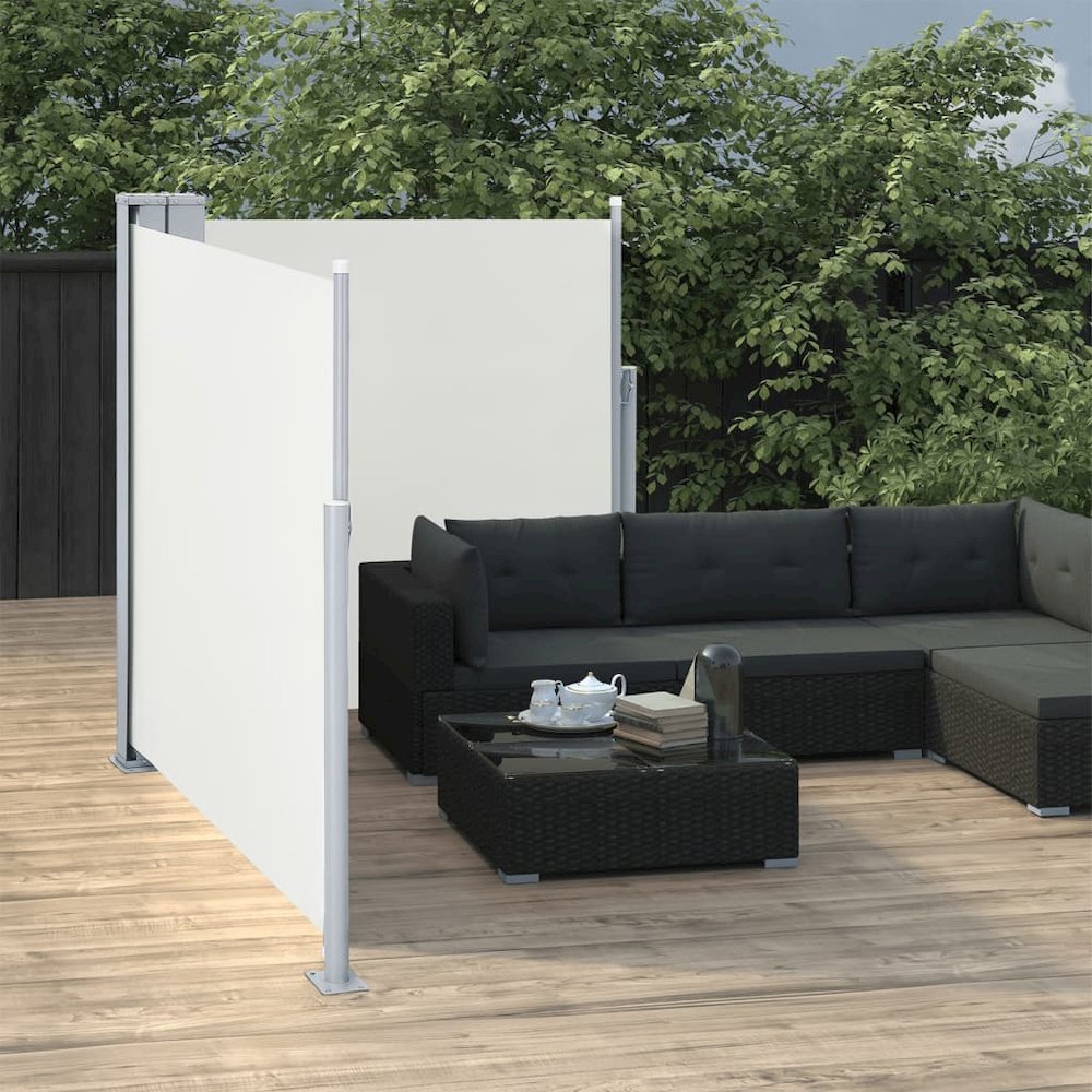 Side Awning Cream Polyester with PU coating 47.2 x 236.2 in. Picture 3