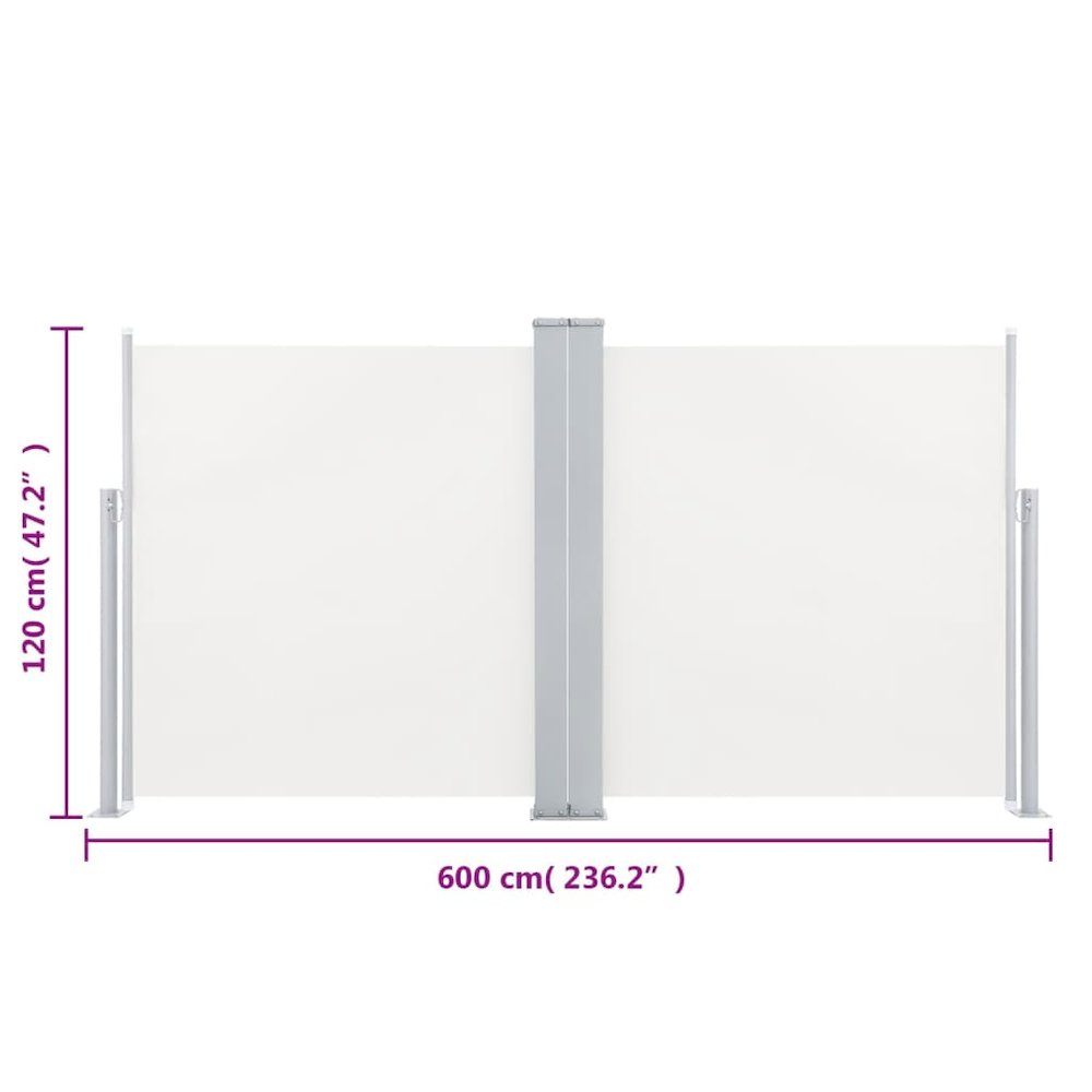 Side Awning Cream Polyester with PU coating 47.2 x 236.2 in. Picture 12