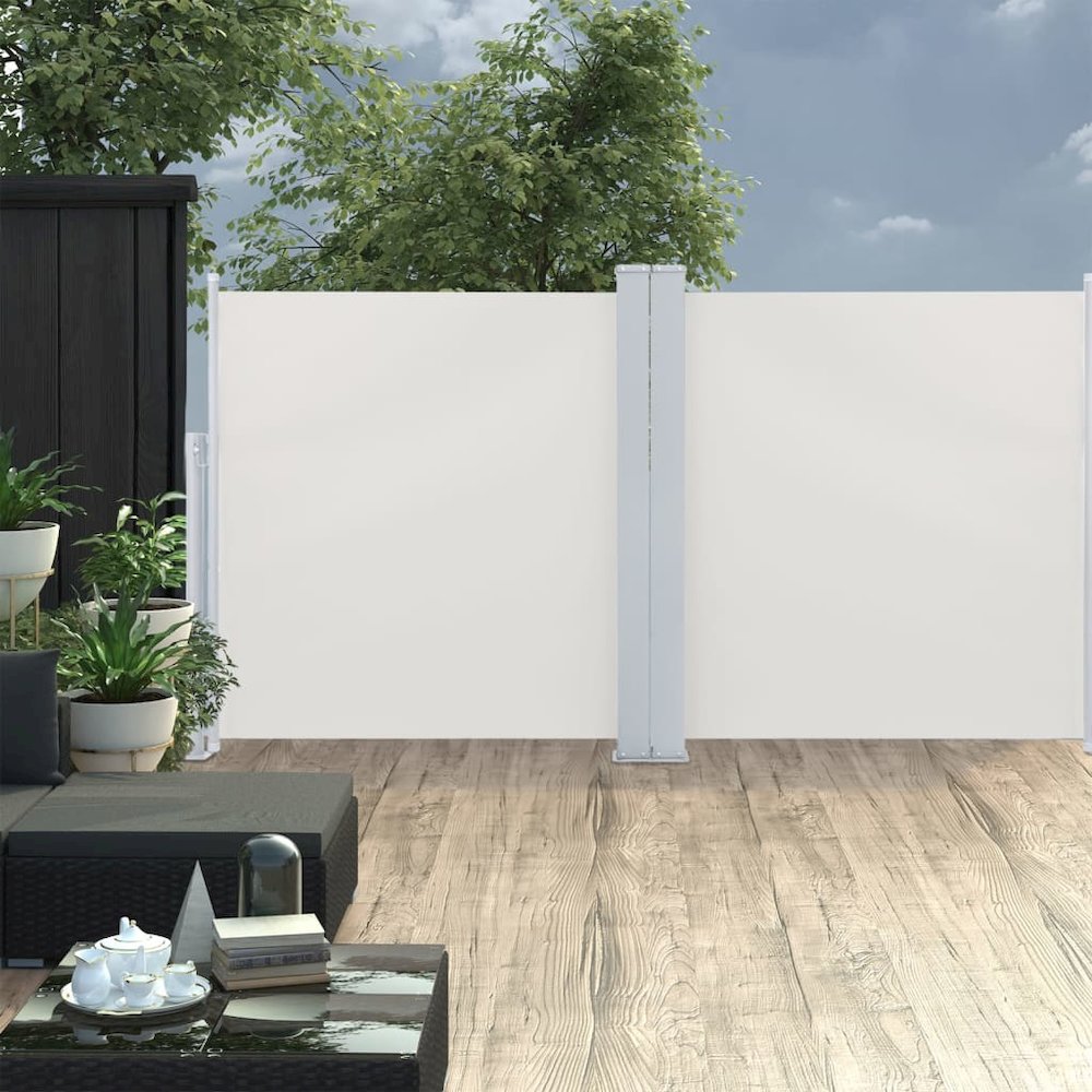 Side Awning Cream Polyester with PU coating 47.2 x 236.2 in. Picture 1