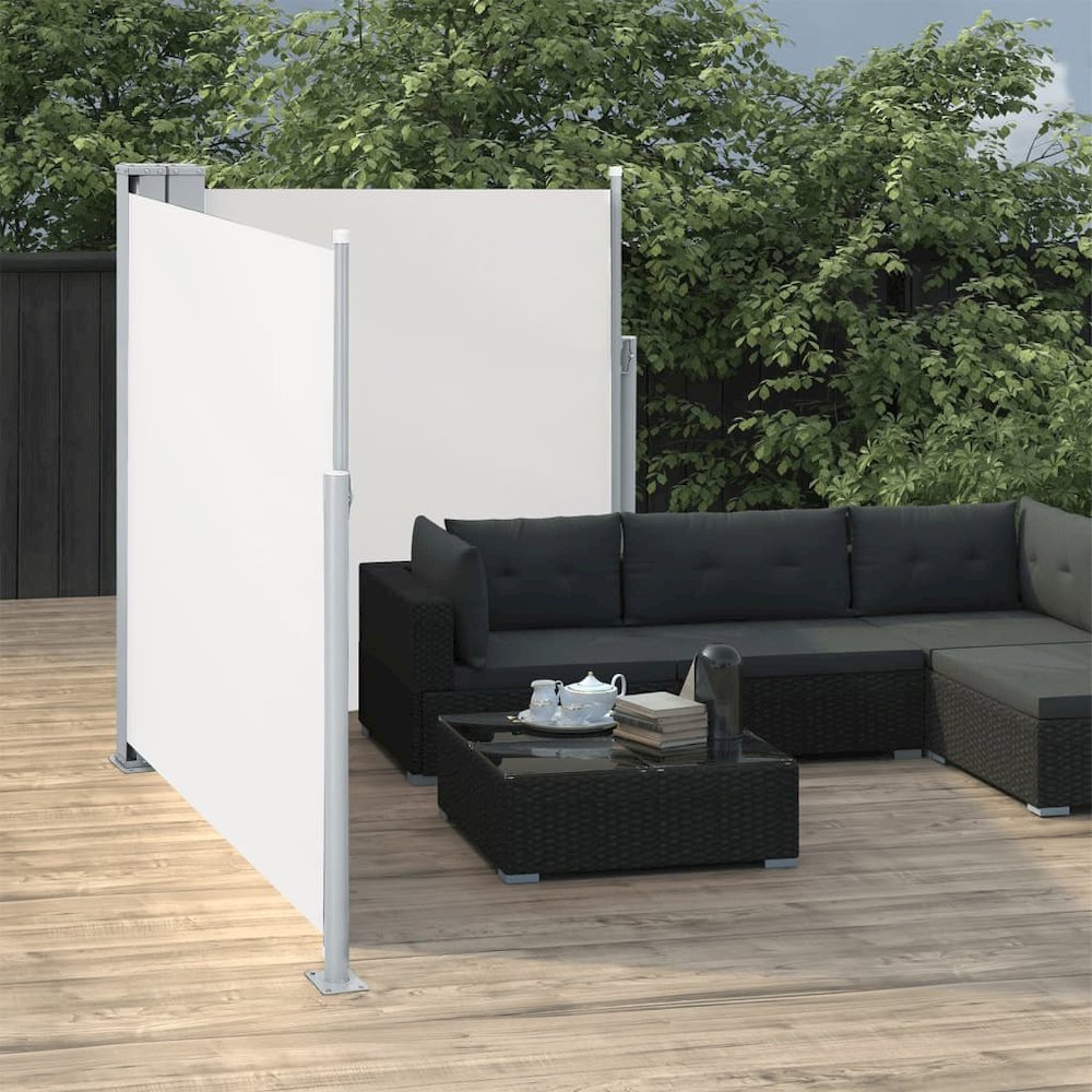 Side Awning Cream Polyester with PU coating 55.1 x 236.2 in. Picture 3