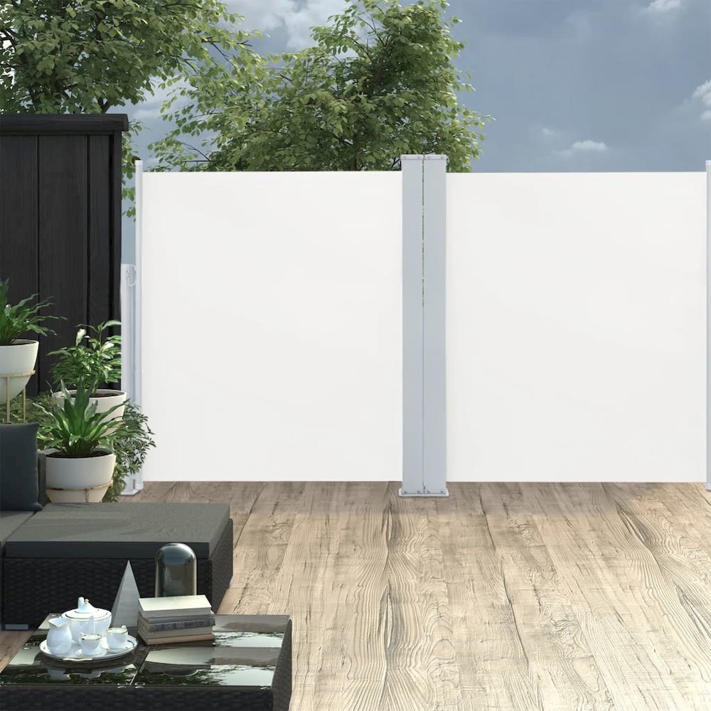 Side Awning Cream Polyester with PU coating 55.1 x 236.2 in. Picture 1