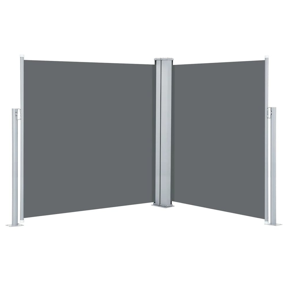 Side Awning Anthracite Polyester with PU coating 55.1x236.2 in. Picture 2