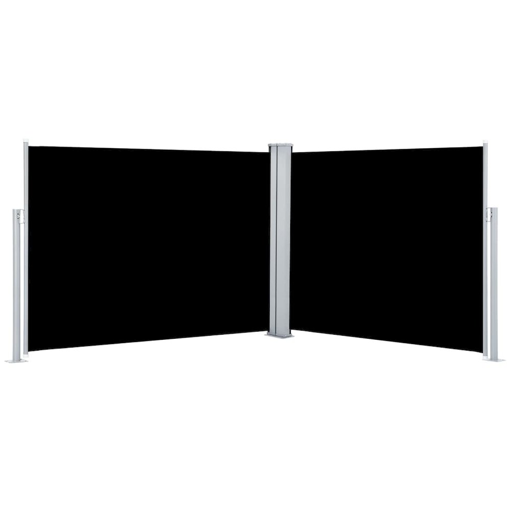 Side Awning Black Polyester with PU coating 55.1x393.7 in. Picture 2