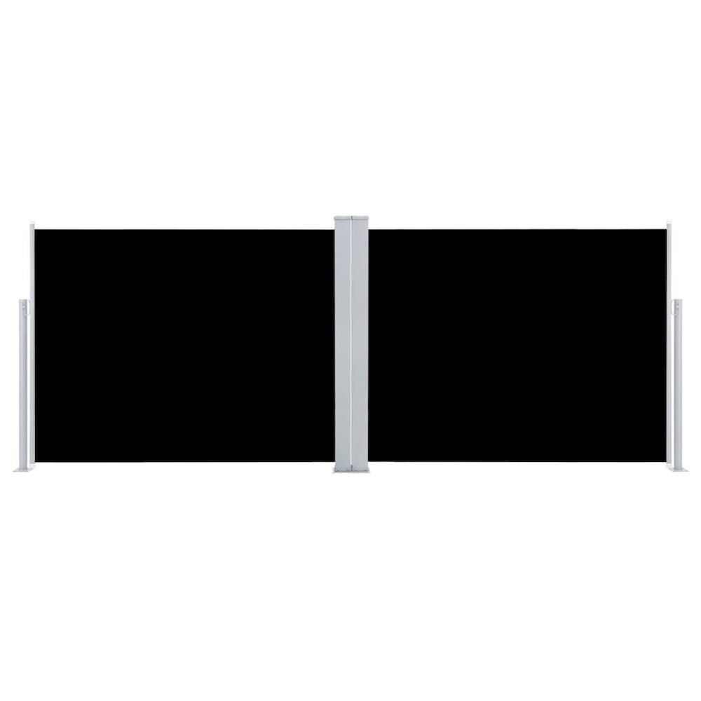 Side Awning Black Polyester with PU coating 55.1x393.7 in. Picture 4