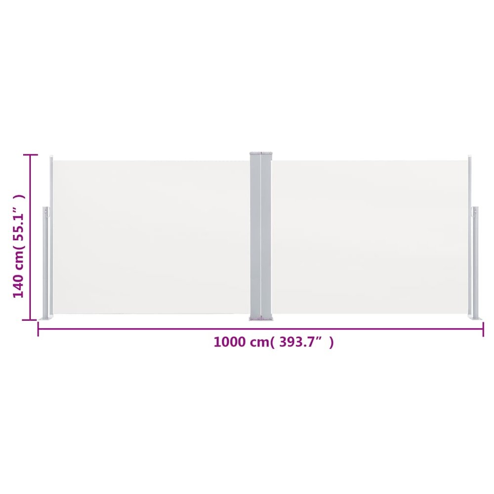 Side Awning Cream Polyester with PU coating 55.1 x 393.7 in. Picture 12