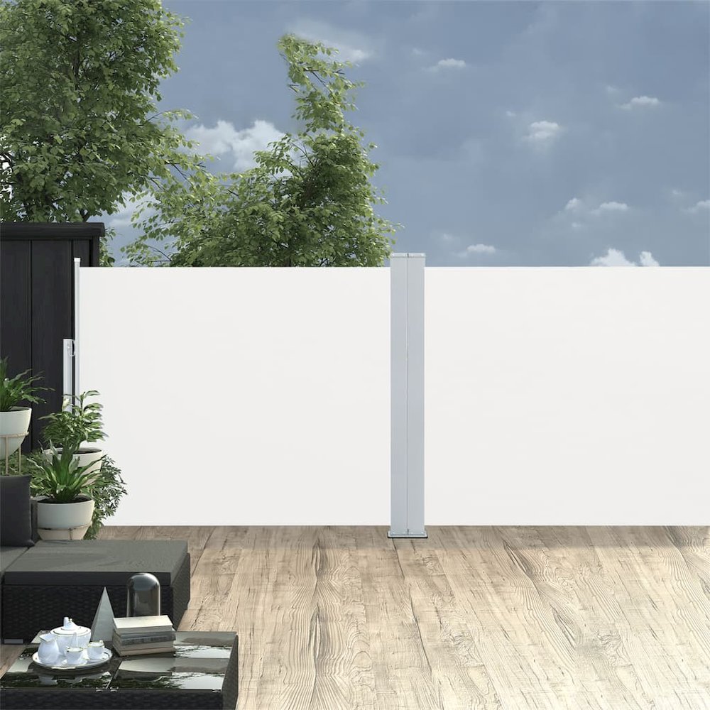 Side Awning Cream Polyester with PU coating 55.1 x 393.7 in. Picture 1