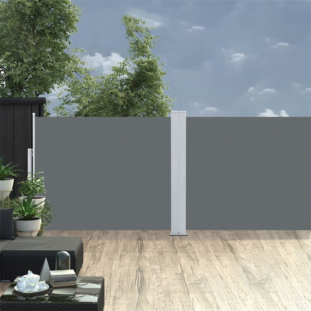 Side Awning Anthracite Polyester with PU coating, steel, aluminum. Picture 1