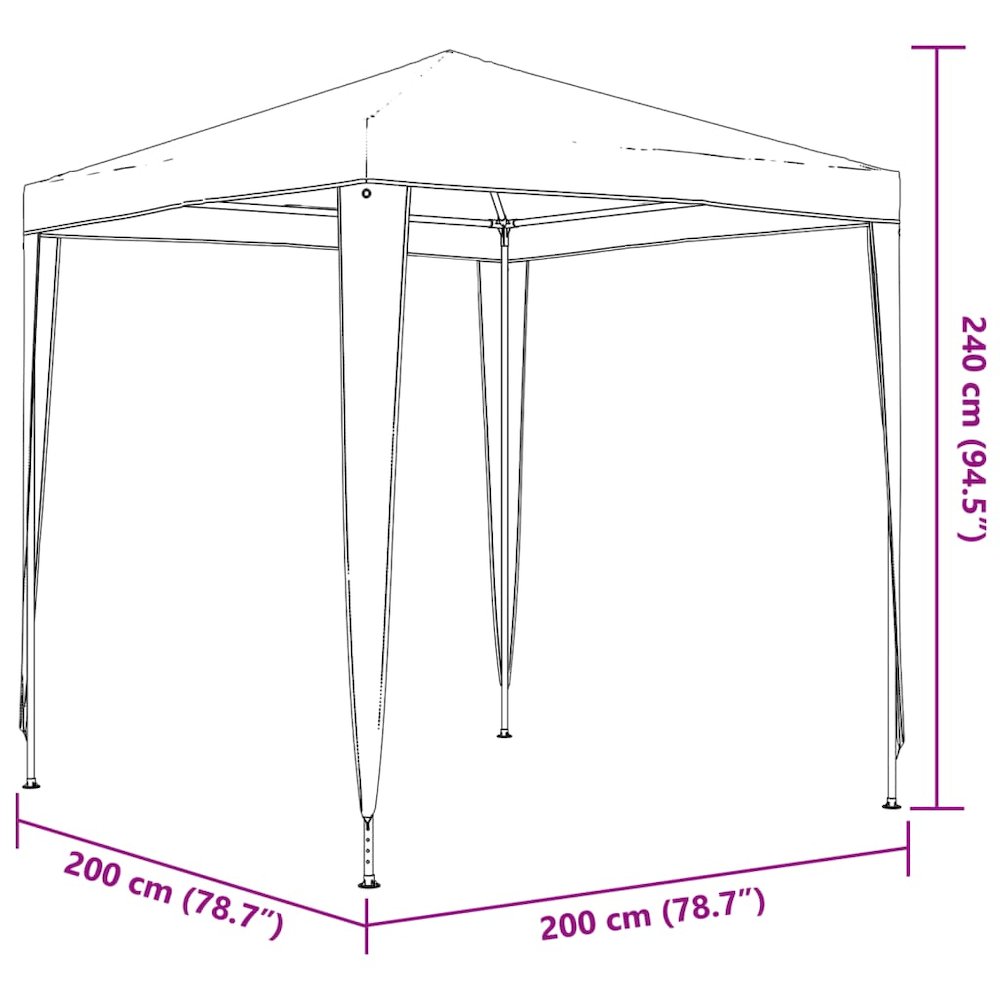 Party Tent Blue Polyethylene 6.6 x 6.6 ft UV-resistant. Picture 8