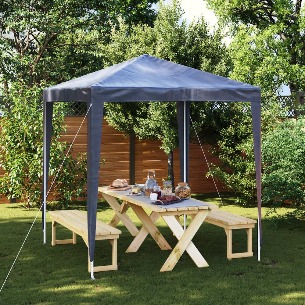 Party Tent Blue Polyethylene 6.6 x 6.6 ft UV-resistant. Picture 1
