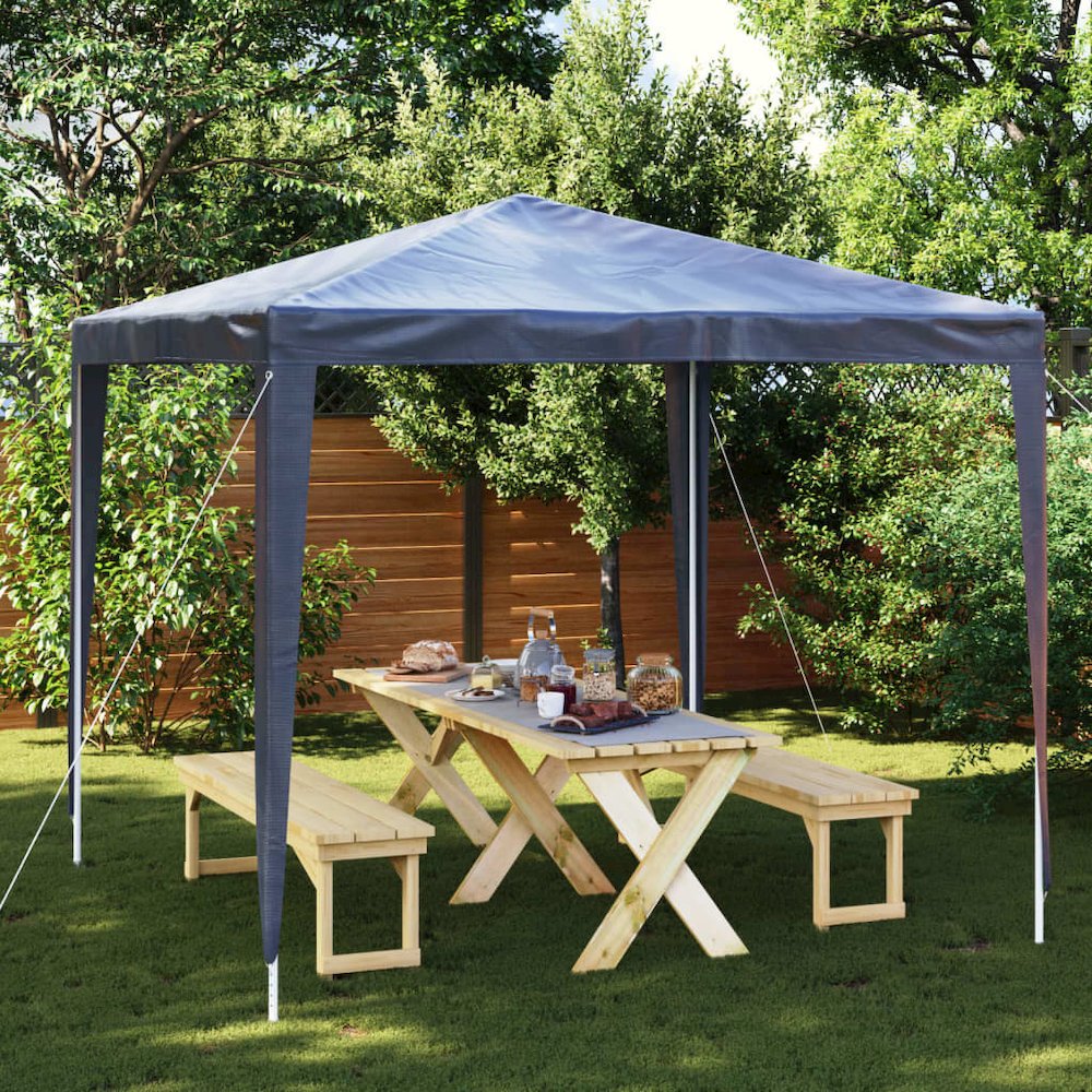 Party Tent Blue Polyethylene, Iron Large UV-resistant materials. Picture 1