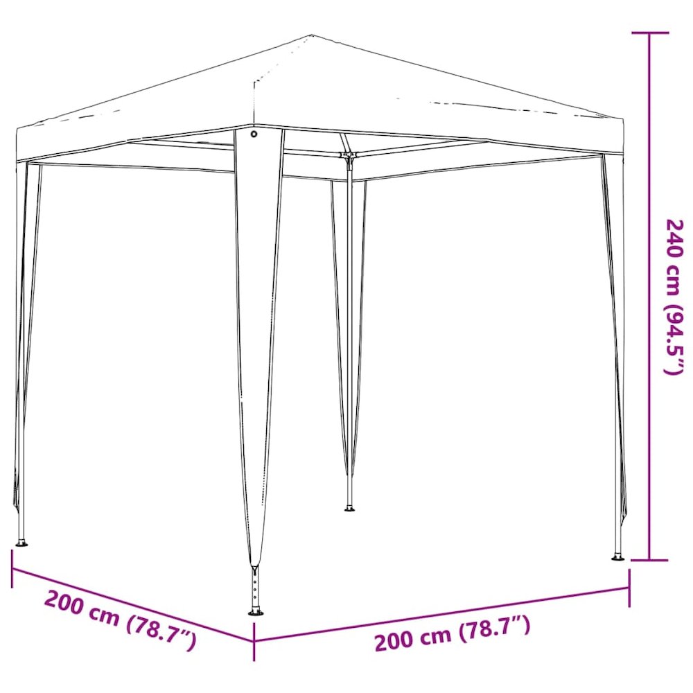 Party Tent Anthracite Polyethylene, Steel 6.6ft x 6.6ft. Picture 8
