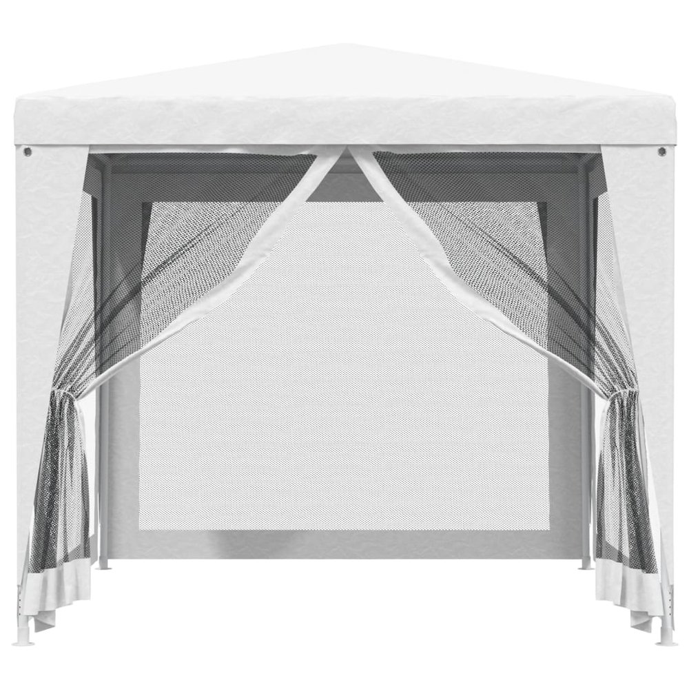 vidaXL Party Tent with 4 Mesh Sidewalls 8.2'x8.2' White. Picture 3