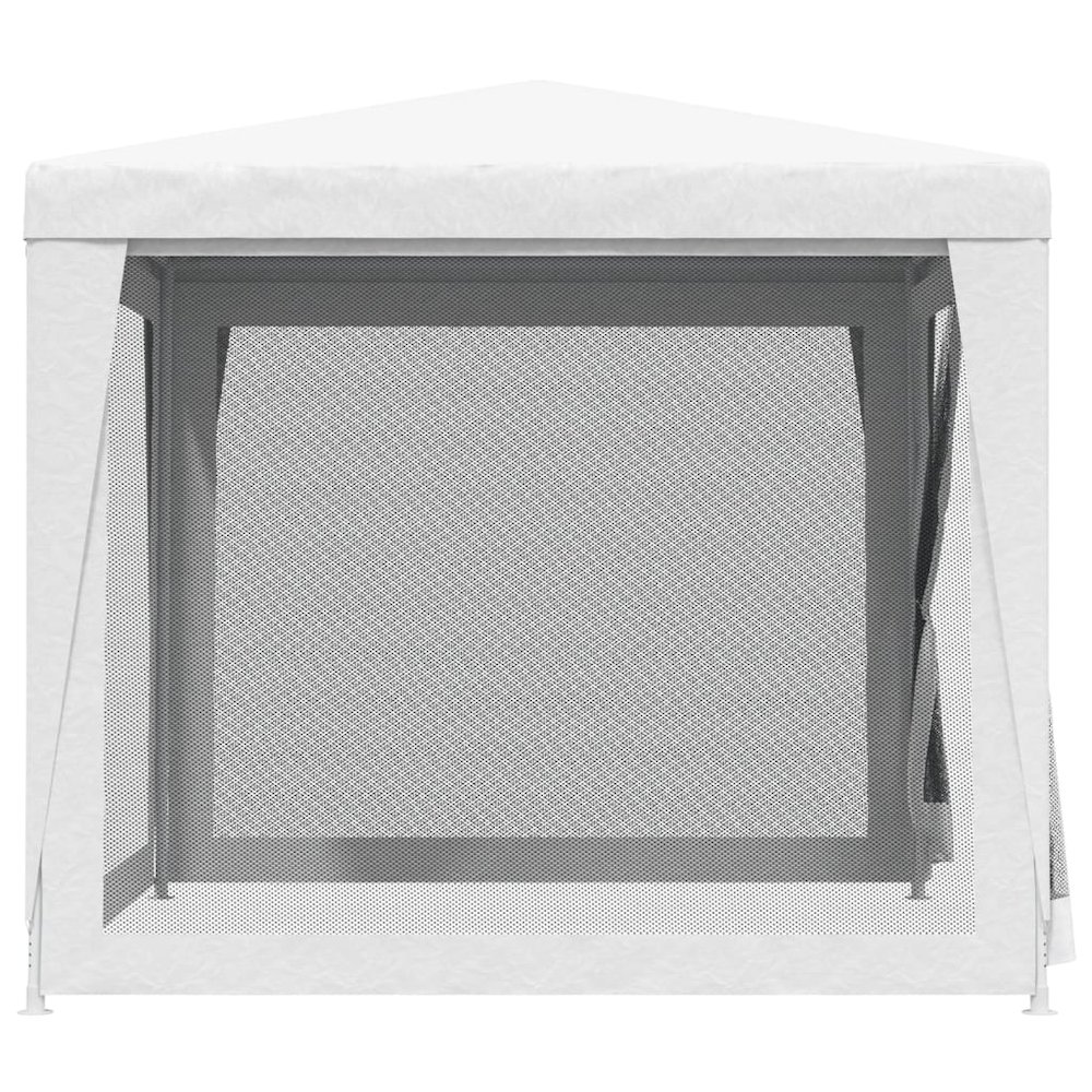 vidaXL Party Tent with 4 Mesh Sidewalls 8.2'x8.2' White. Picture 5
