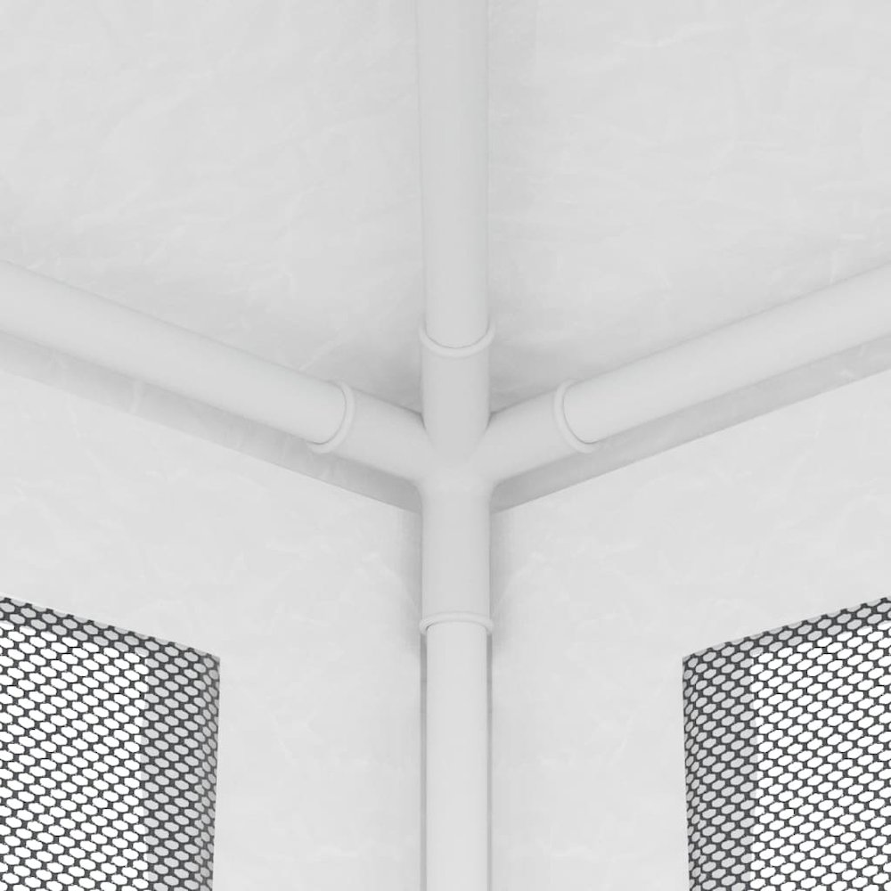 vidaXL Party Tent with 4 Mesh Sidewalls 8.2'x8.2' White. Picture 6