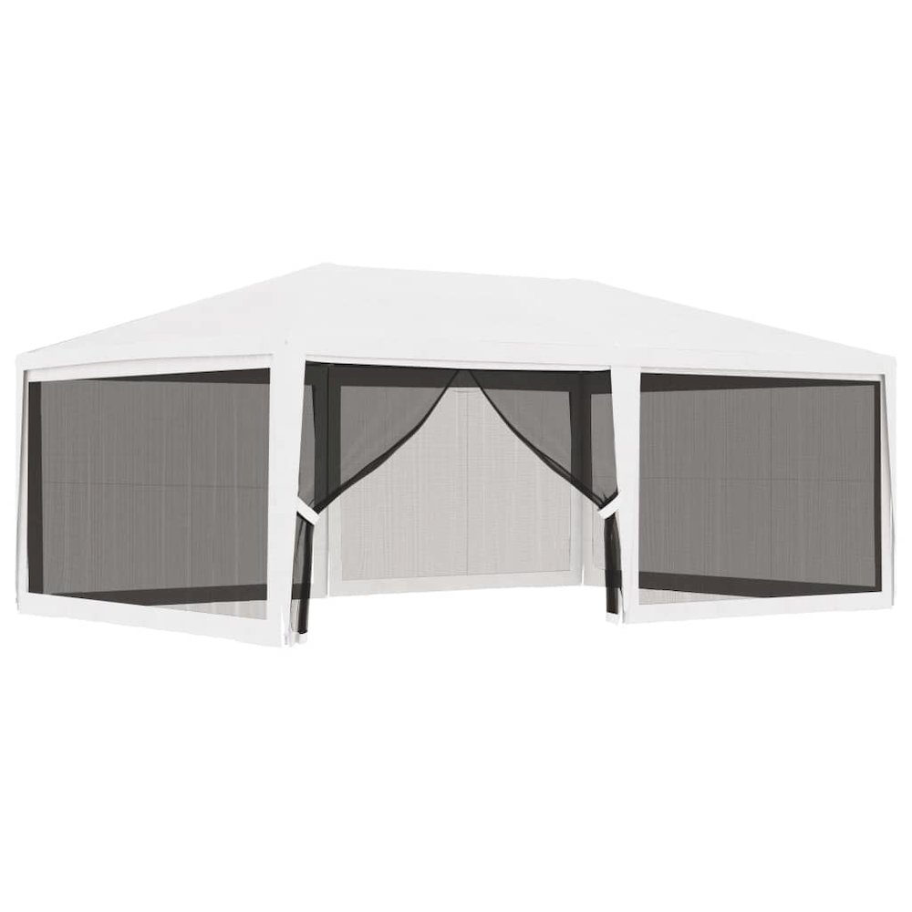 Party Tent White with Black Mesh. Picture 2
