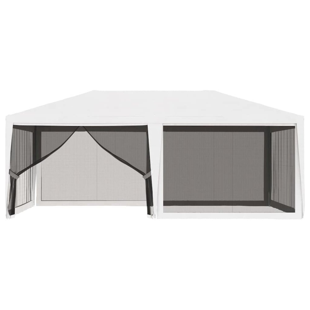 Party Tent White with Black Mesh. Picture 3