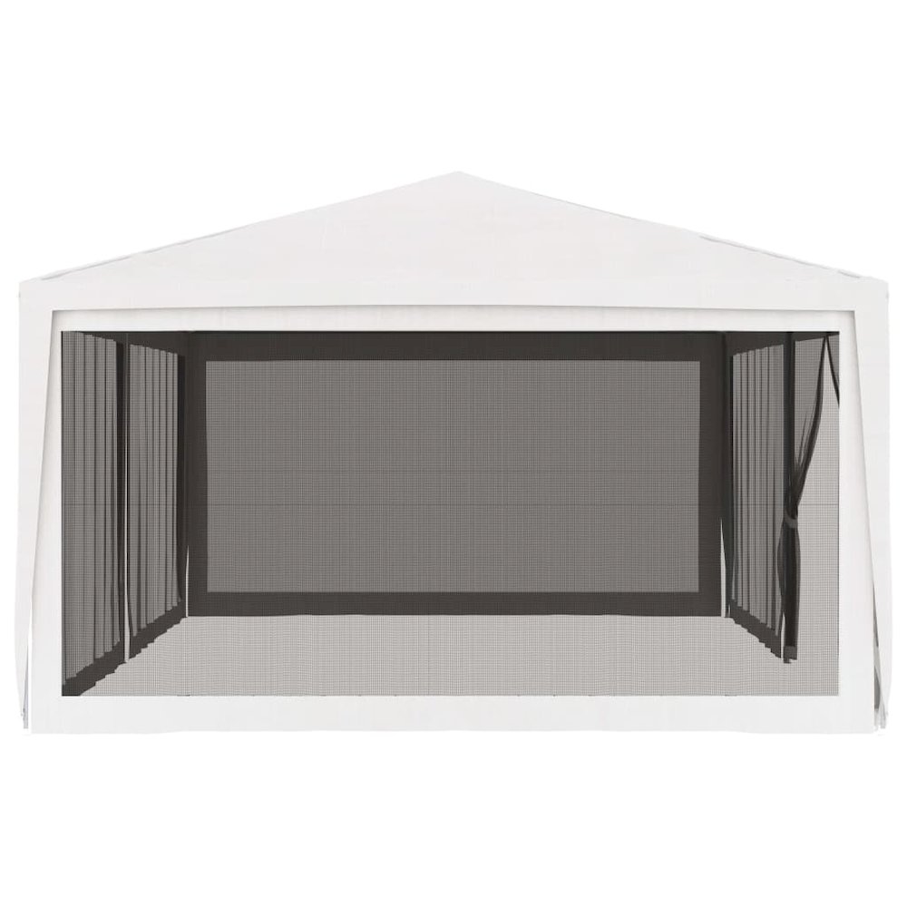 Party Tent White with Black Mesh. Picture 4