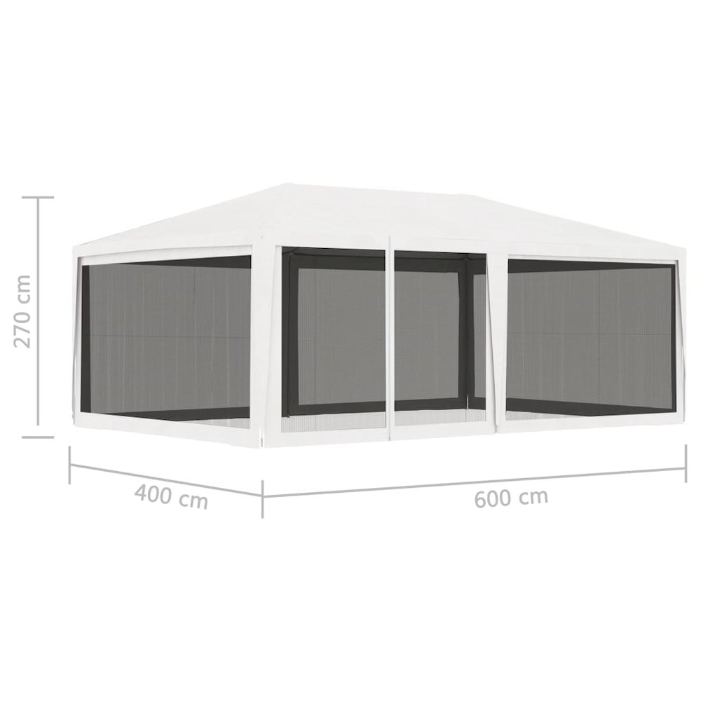 Party Tent White with Black Mesh. Picture 9