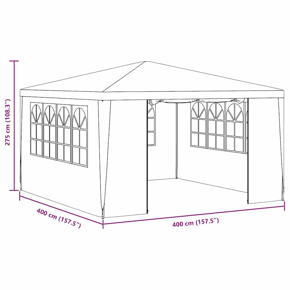 Party Tent White Polyethylene 13.1 x 13.1 ft. Picture 11