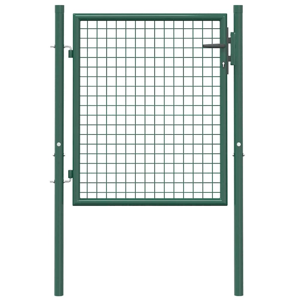 Fence Gate Steel 39.4"x29.5" Green. Picture 5