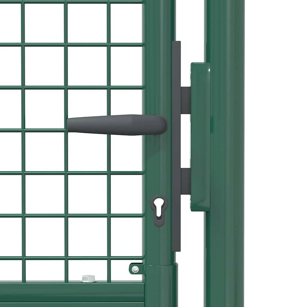 Fence Gate Steel 39.4"x29.5" Green. Picture 7