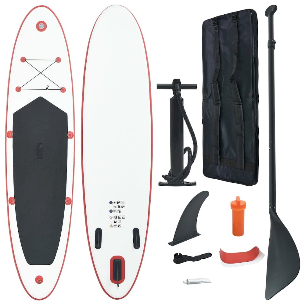 Stand Up Paddle Board Set SUP Surfboard Inflatable Red and White. Picture 1