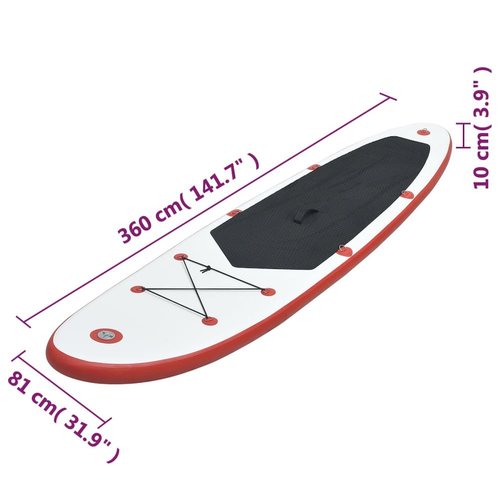 Stand Up Paddle Board Set SUP Surfboard Inflatable Red and White. Picture 8