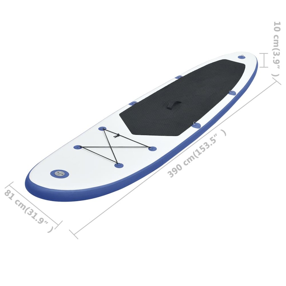 vidaXL Stand Up Paddle Board Set SUP Surfboard Inflatable Blue and White, 92204. Picture 8
