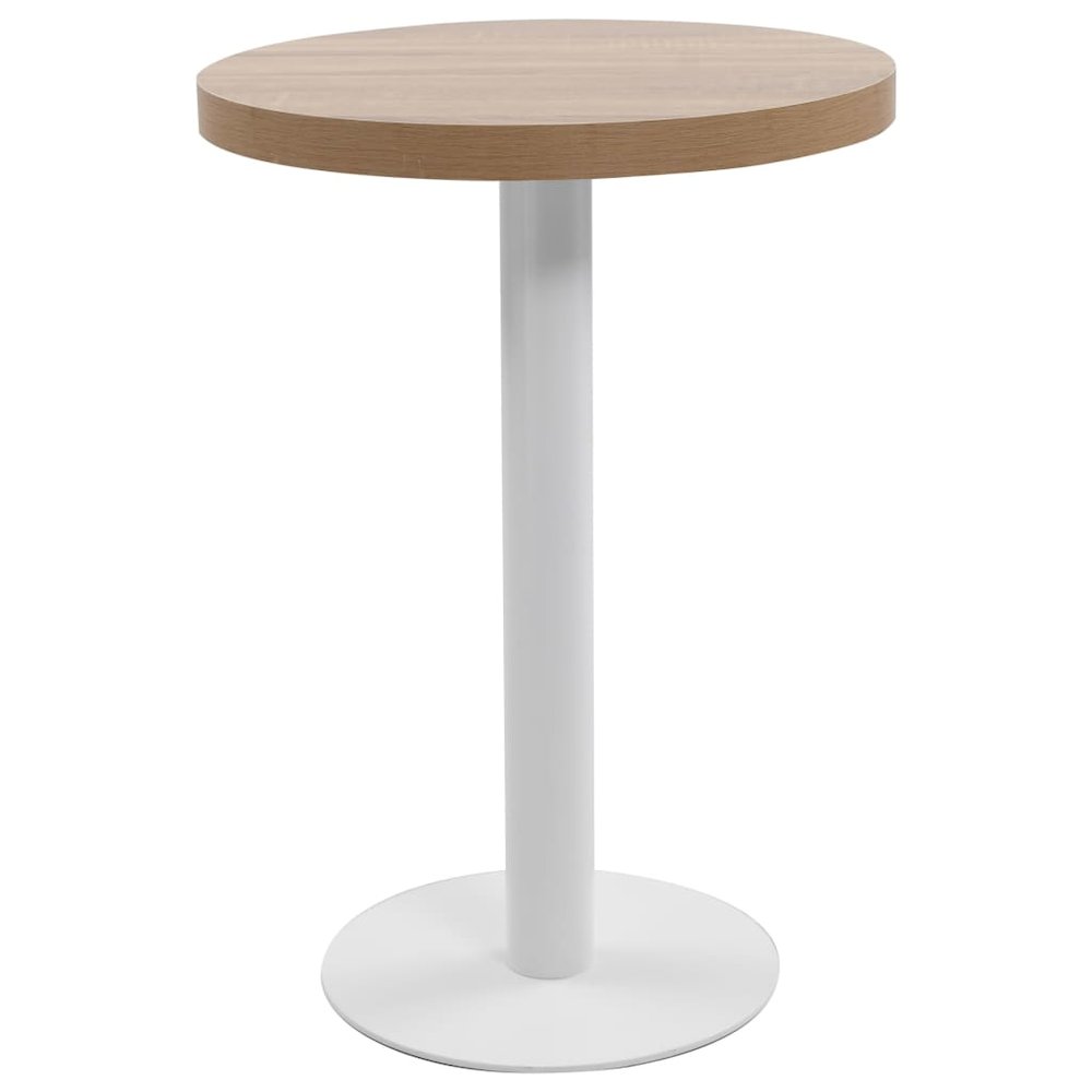 Bistro Table Light brown and white MDF, steel Compact Simplistic. Picture 1