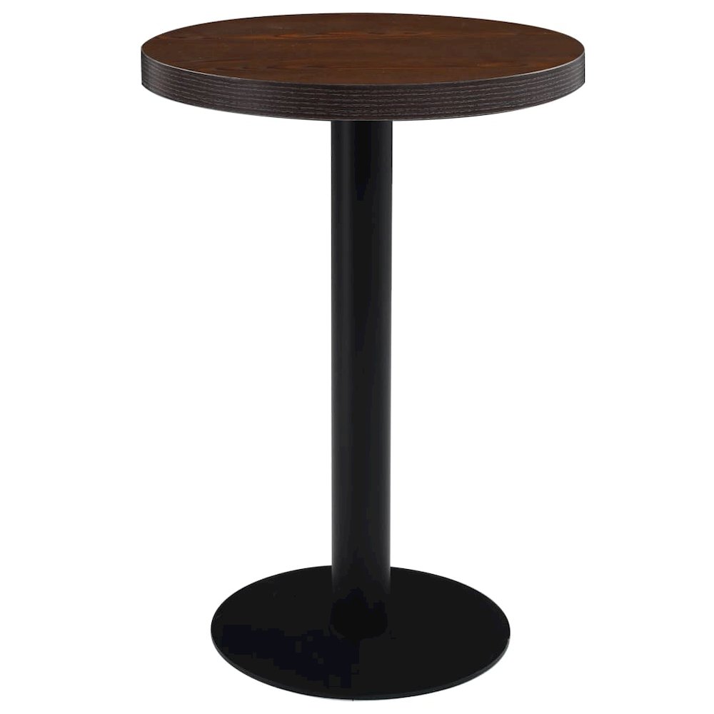 Bistro Table Dark Brown and Black MDF Top, Steel Legs Medium. Picture 1
