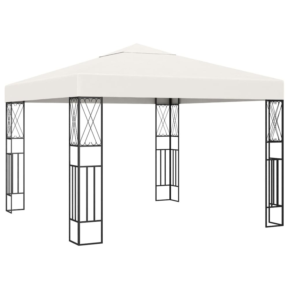 Gazebo Cream Polyester 3x3 ft Durable Gazebo Square. Picture 1