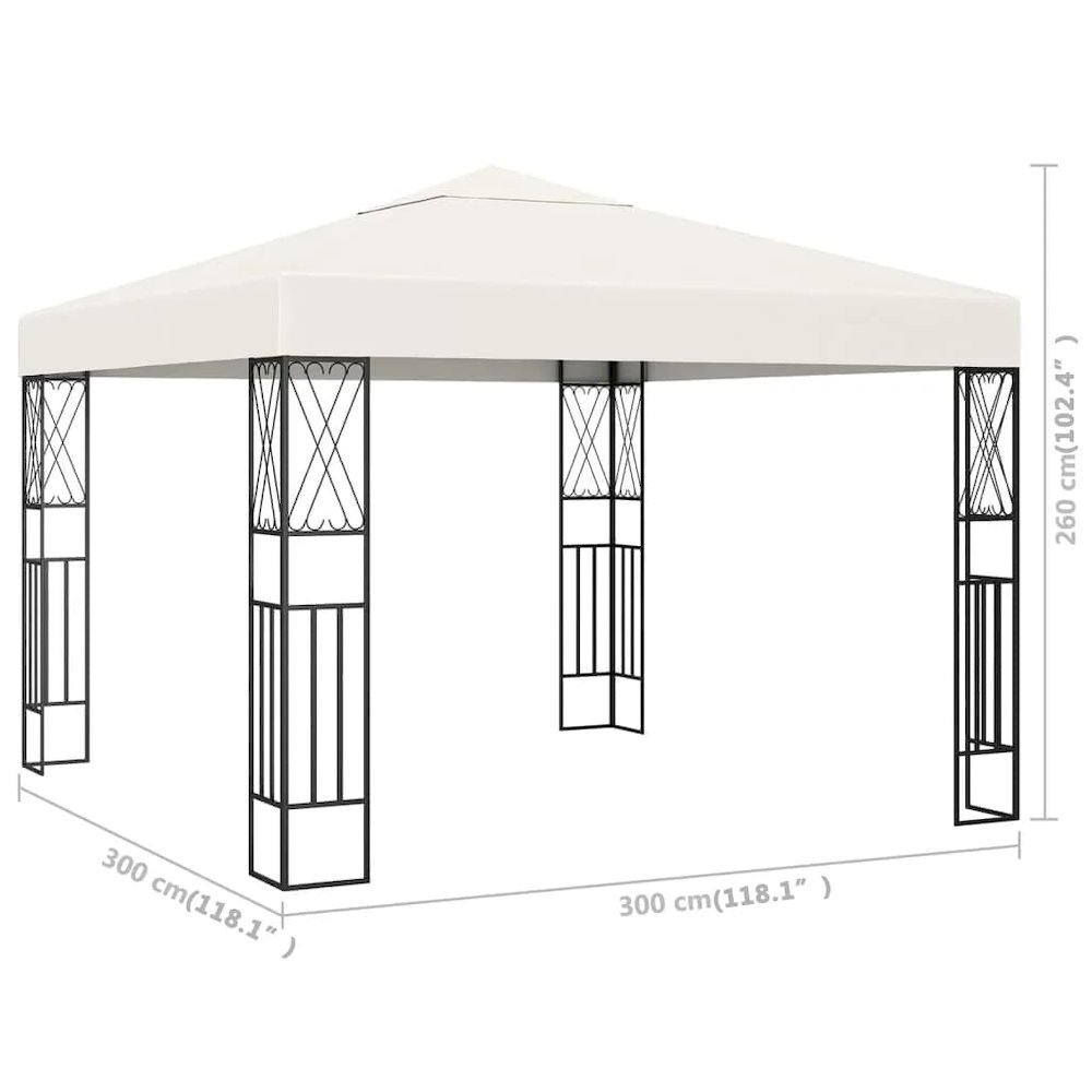 Gazebo Cream Polyester 3x3 ft Durable Gazebo Square. Picture 5
