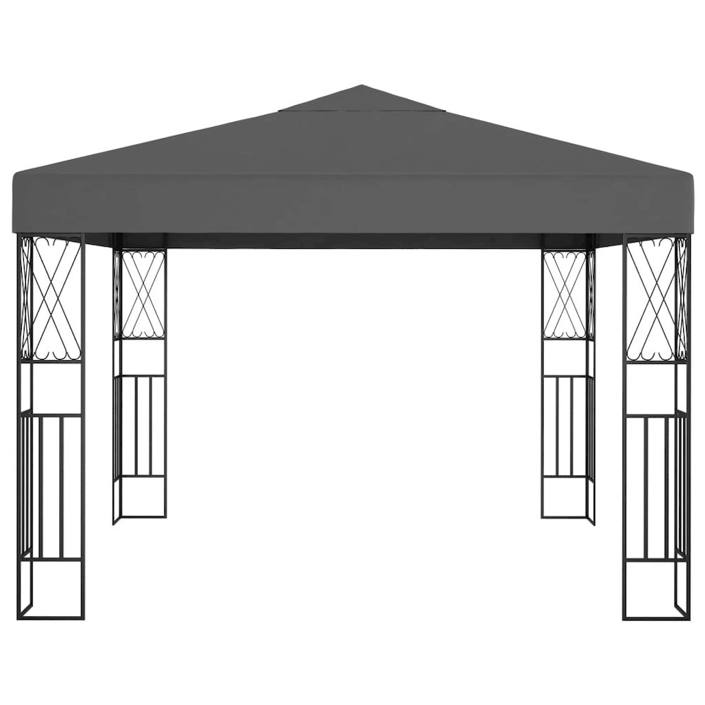 Gazebo Anthracite Polyester fabric 9.8 x 9.8 ft Decorative Inlays. Picture 2