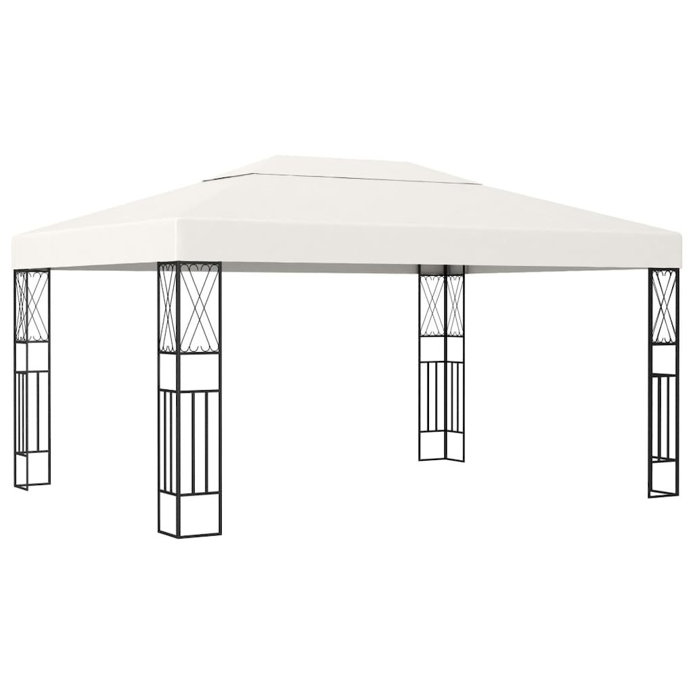 Gazebo Cream Polyester 9.8x13.1 ft Durable Gazebo Rectangular. Picture 1