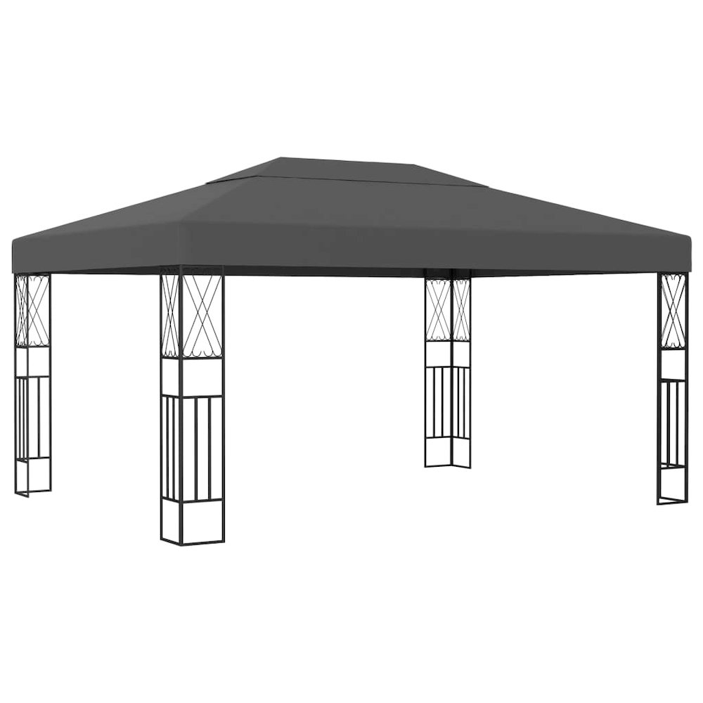 Gazebo Anthracite 100% polyester, steel 10 x 13 ft Tough Gazebo. Picture 1