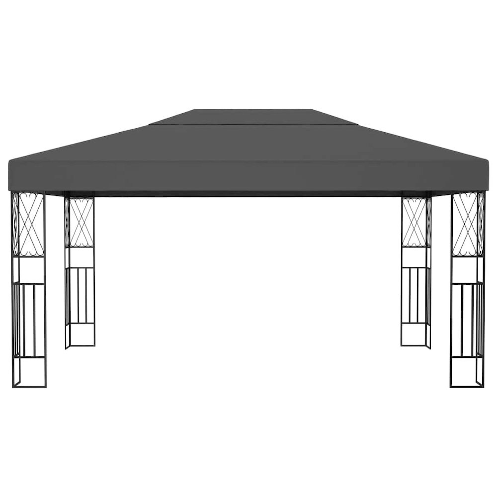Gazebo Anthracite 100% polyester, steel 10 x 13 ft Tough Gazebo. Picture 2